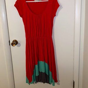 Women's Dress Boden Orange Color Block